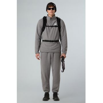 Hanorac din material fleece cu fenta scurta cu fermoar pentru trekking Glacier - Gri melange