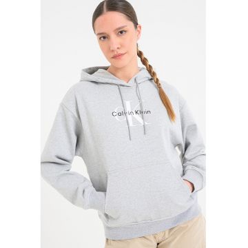 Hanorac lejer cu buzunar kangaroo - Gri deschis melange