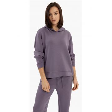 Hanorac lejer cu gluga dama - fermoare laterale -  B-Mida - heather - Heather