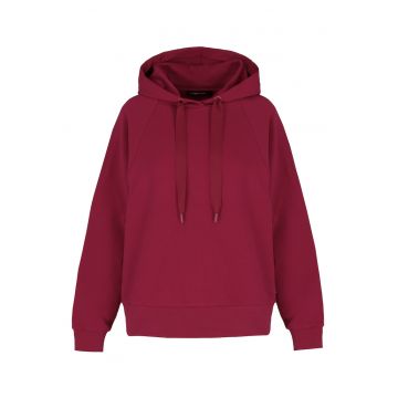 Hanorac supradimensionat din bumbac cu gluga - uni -  B-Aika - roz - Roz