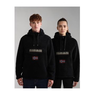 Hanorac unisex cu fenta cu fermoar si material teddy Burgee Fleecewear -