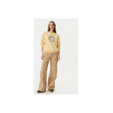 Hanorc dama  ERJFT04963-NEQ0 - Bumbac/Poliester - Galben - Galben