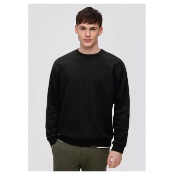 Q/S by s.Oliver Bluza barbati cu logo brodat - decolteu la baza gatului - Regular fit - Negru