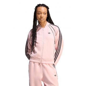 Bluza de trening cu croiala lejera si fermoar - Negru/Roz