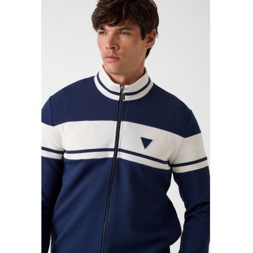 Bluza de trening cu fermoar - pentru fitness - Alb murdar/Bleumarin