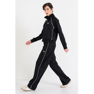 Bluza de trening cu fermoar si logo - Alb/Negru
