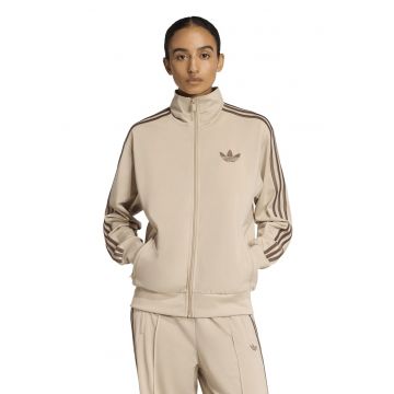 Bluza de trening cu fermoar si logo - Bej/Kaki