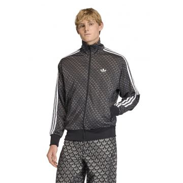 Bluza de trening cu fermoar si logo Firebird - Negru/Gri inchis