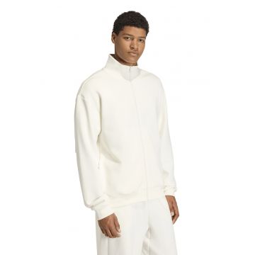 Bluza de trening cu guler inalt si fermoar - Alb murdar