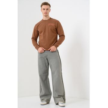 Bluza de trening din bumbac cu logo - Maro inchis/Roz