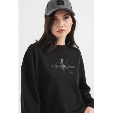 Bluza de trening din bumbac cu logo - Negru