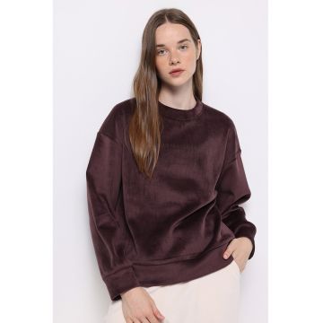 Bluza de trening din reiat cu text - Violet