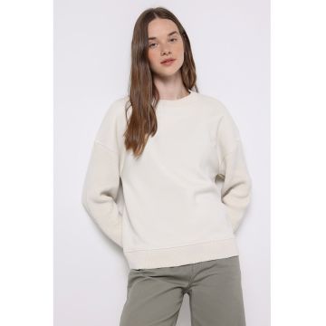 Bluza de trening lejera cu maneci cazute - Alb