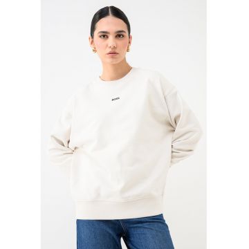 Bluza de trening lejera - de bumbac cu logo - Maro camel