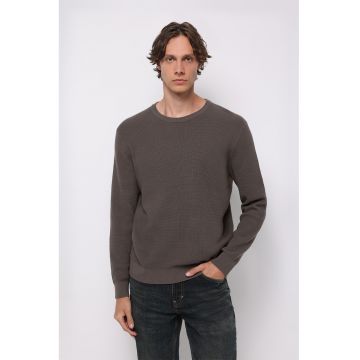 Bluza de trening regular fit de bumbac cu aspect texturat - Maro pamantiu