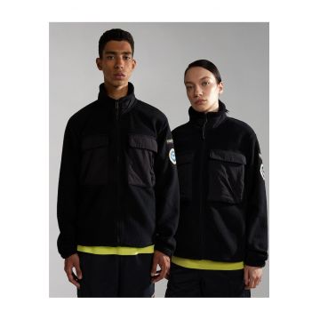 Bluza fleece unisex cu fermoar si buzunare pe piept Step -