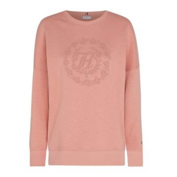 Bluza oversize pentru femei -  Bumbac - Roz pudrat - Roz