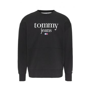 Bluza sport din amestec de bumbac organic cu logo brodat - Negru