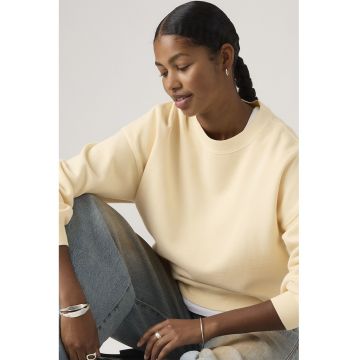 Bluza uni de trening cu maneci cazute - Galben pai -