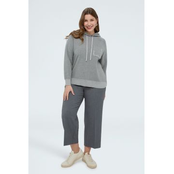 Hanorac cu buzunar pe piept - Gri melange