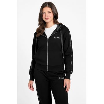 Hanorac cu fermoar si model uni - Negru