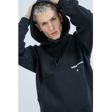 Hanorac cu imprimeu grafic - Negru