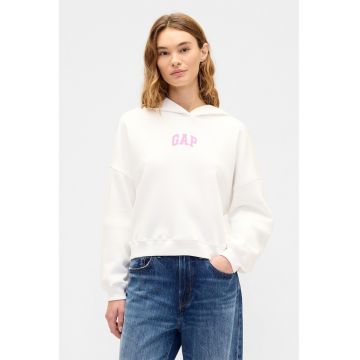 Hanorac cu maneci cazute - Alb murdar/Roz