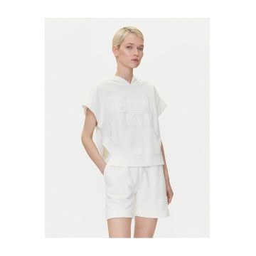 Hanorac dama cu maneci scurte -  alb
