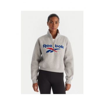 Hanorac dama  gri - textil - cu logo