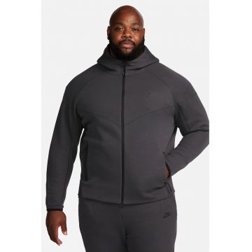 Hanorac din amestec de bumbac - cu fermoar - Gri carbune