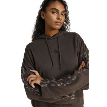 Hanorac din amestec de bumbac cu logo - Maro