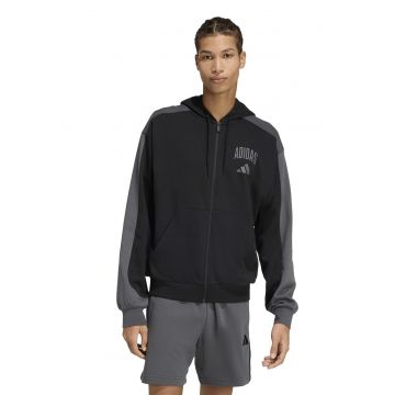 Hanorac lejer cu fermoar Collegiate - Negru/Gri inchis