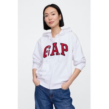 Hanorac lejer cu fermoar - Rosu/Alb optic