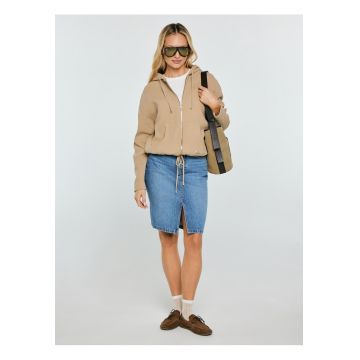 Hanorac lejer cu fermoar si maneci cazute