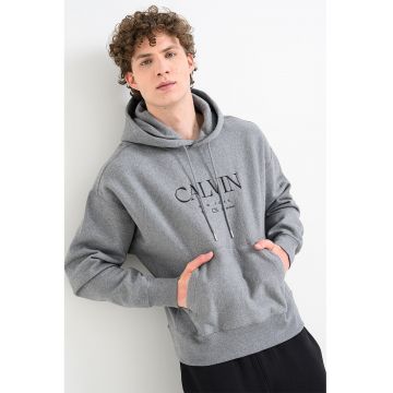 Hanorac lejer cu logo broadat - Gri melange