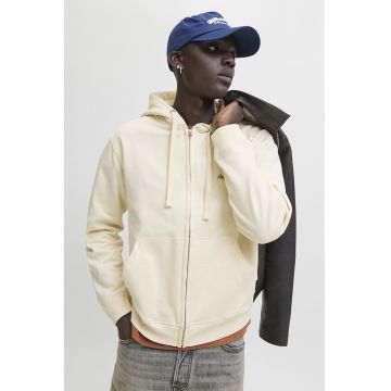 Hanorac relaxed fit cu fermoar - Maro camel