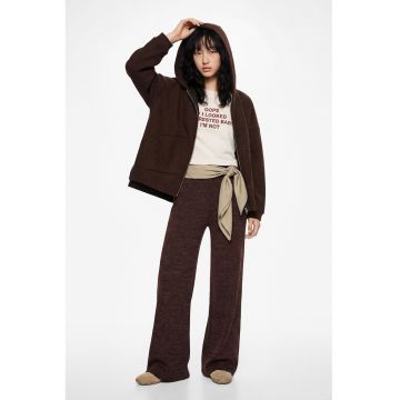 Hanorac uni cu fermoar - Maro inchis