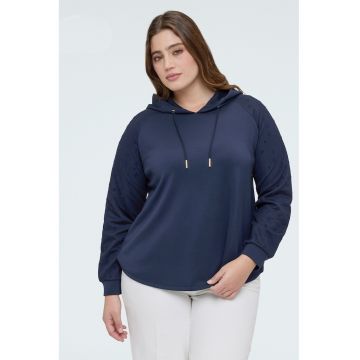 Hanorac uni din amestec de modal - Bleumarin