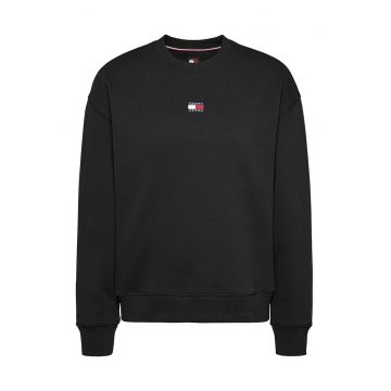 Bluza de trening cu decolteu la baza gatului si logo discret - Negru