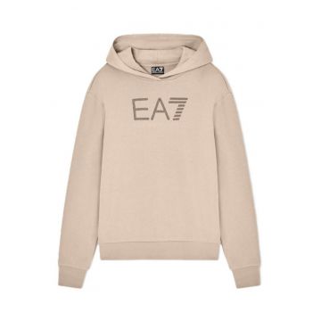 Hanorac dama  TRAIN LOGO SERIES W HOODIE RN FANCY STRASS - Bumbac - Bej - Bej